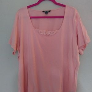 Plus Size Ralph Lauren T-shirt with lace collar